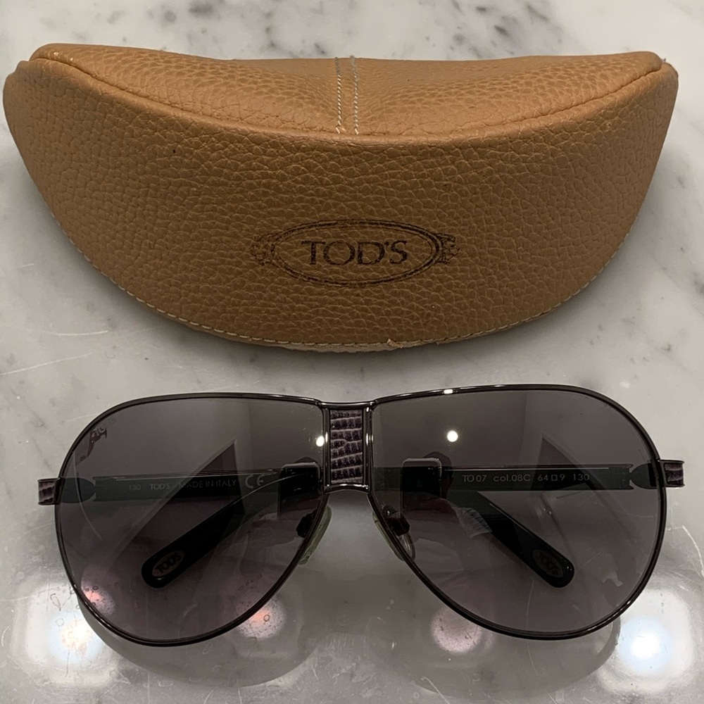Tod’s TO 07 Black and Gunmetal Sunglasses